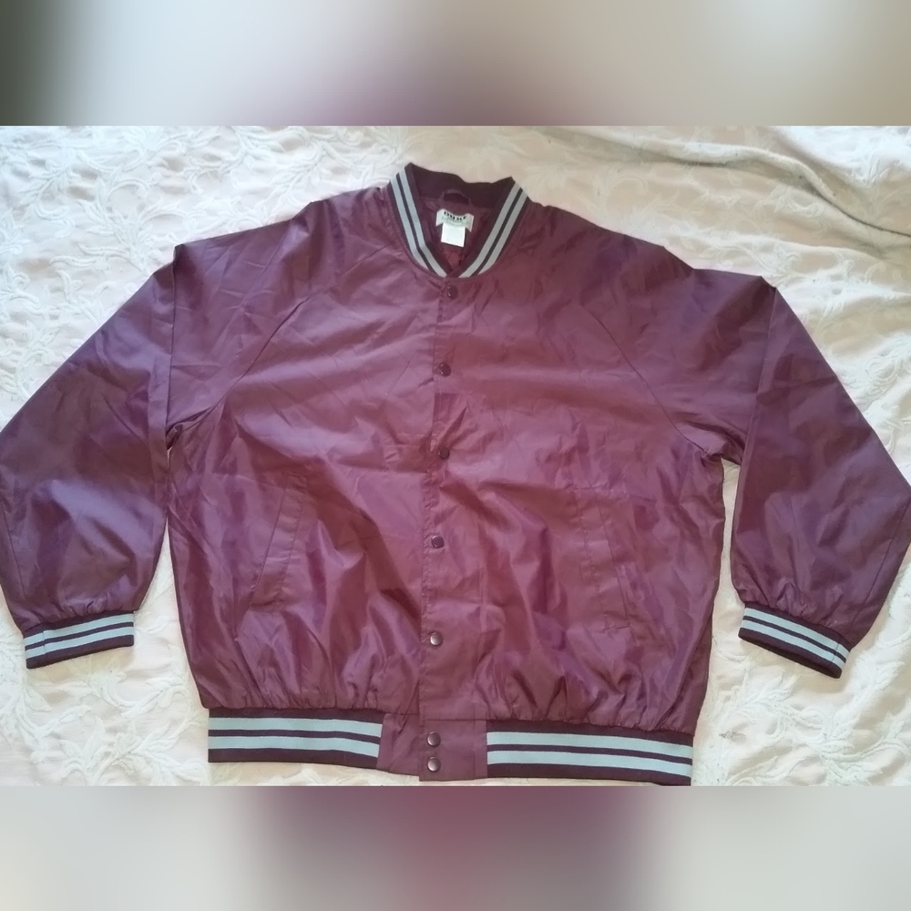 Vintage Duke Haband 2XL Wine Burgundy Bomber Jacket